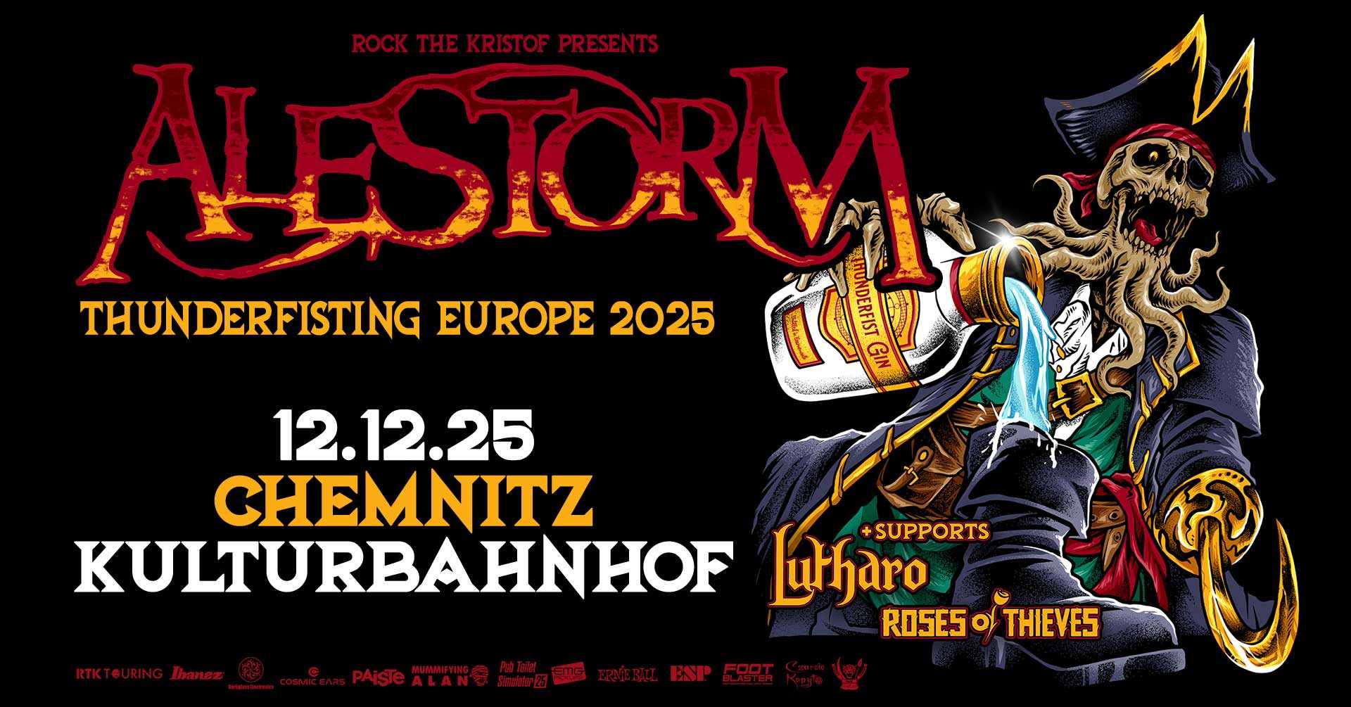 ALESTORM - THUNDERFISTING EUROPE 2025 - Supports: Lutharo + Roses of Thieves // CHEMNITZ