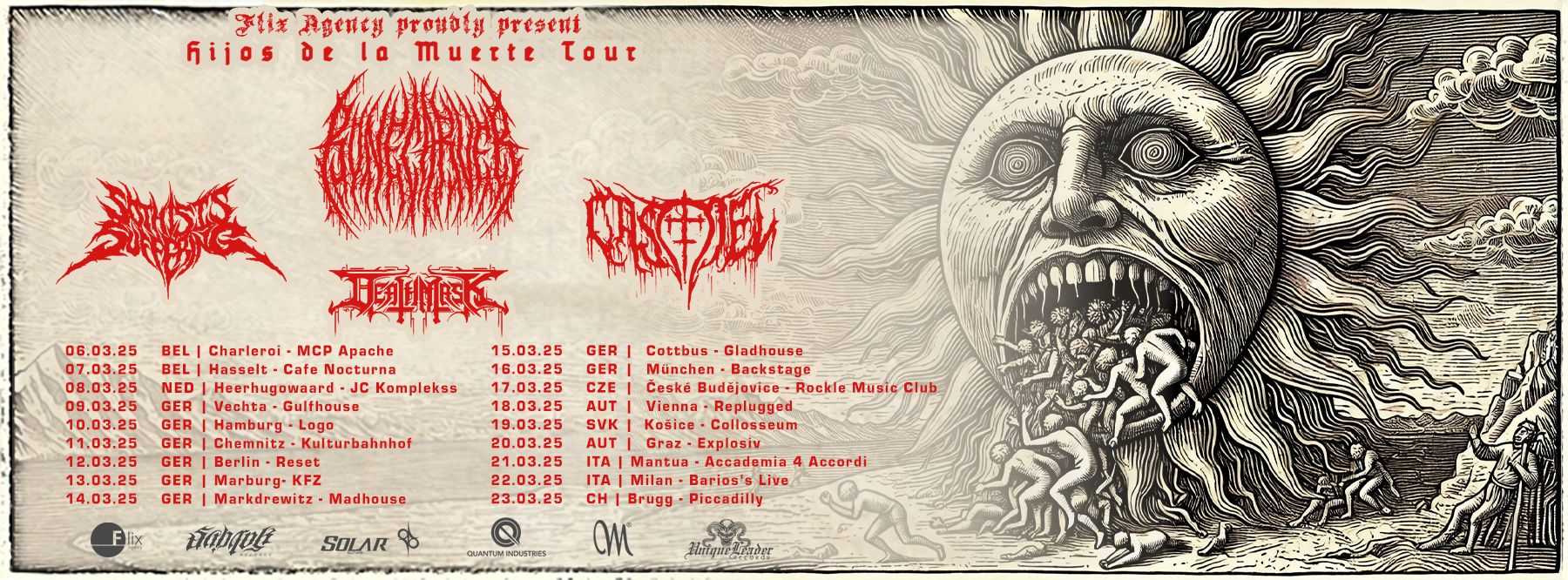 ABGESAGT ! BONECARVER + SO THIS IS SUFFERING + CASTIEL + DEATH MASK  - HIJOS DE LA MUERTE TOUR